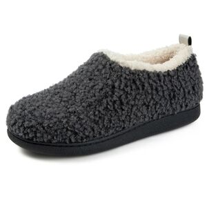New! Cozy slippers house shoes dark gray indoor outdoor comfortable machine wash
